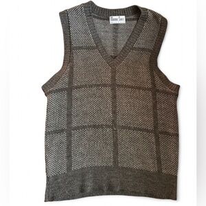 Vintage Manning Street Gray Wool Mix Knit Sweater Vest